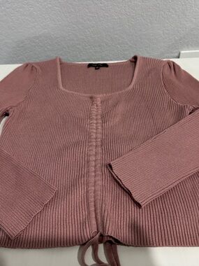 Love Tree Ribbed Sweater - Dusty Rose